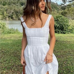 Princess Polly White Mini Dress, summer dress, 100% cotton, size 2